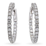 14k White Gold 1.54tcw Diamond Hoop Earrings