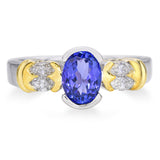 18k White and Yellow Gold 1.02ct Tanzanite and Diamond Ring