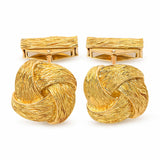 Vintage Van Cleef Arpels 18k Yellow Gold Bark Textured Cufflinks