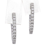 14k White Gold 1.54tcw Diamond Hoop Earrings