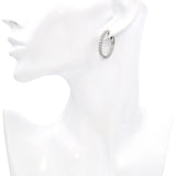 14k White Gold 1.54tcw Diamond Hoop Earrings