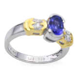 18k White and Yellow Gold 1.02ct Tanzanite and Diamond Ring
