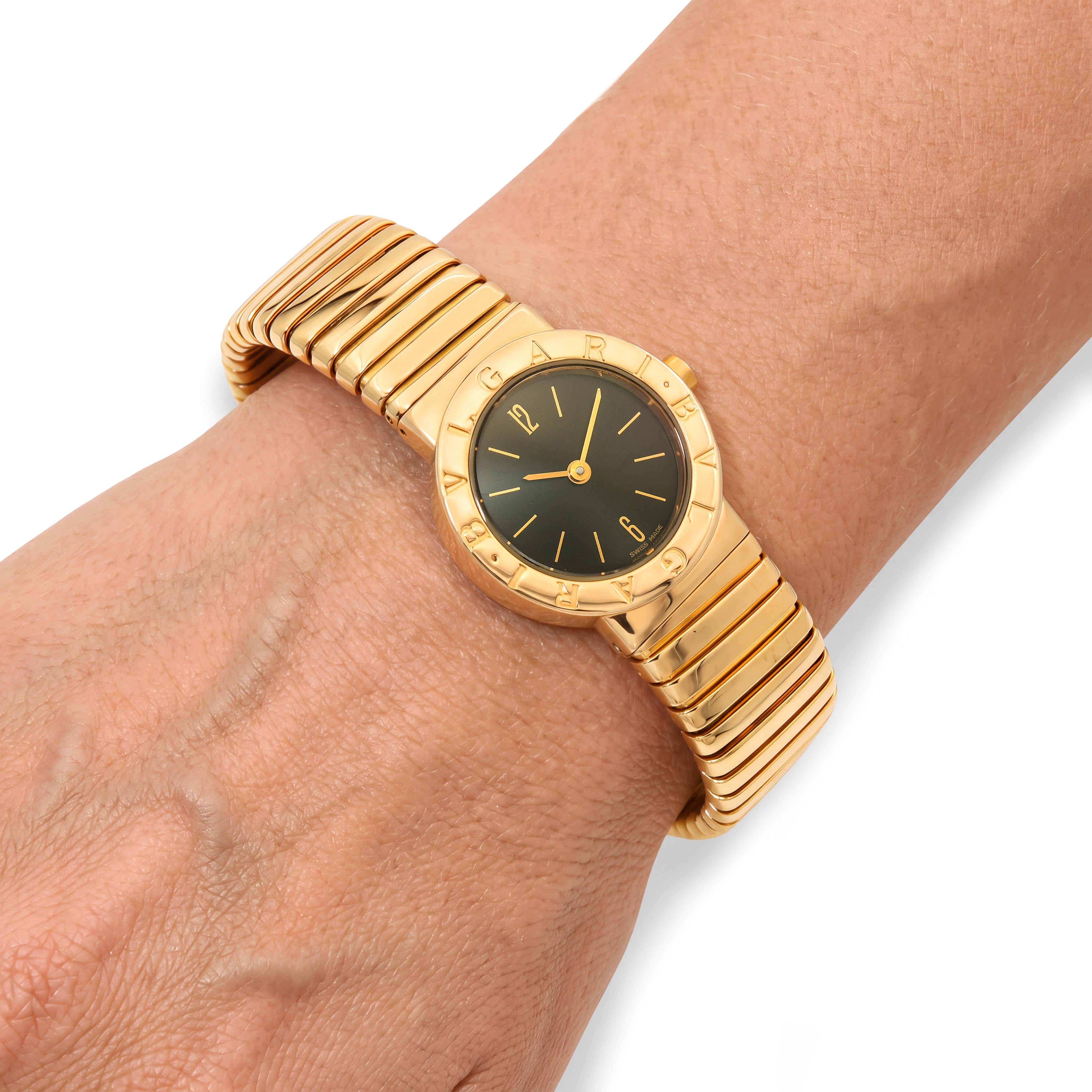 BVLGARI 18k Yellow Gold Tubogas Quartz Watch Ref. BB 23 2T