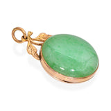 Vintage 15k Yellow Gold 8.20ct Jadeite Jade Locket Pendant
