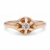 Antique 14k Yellow Gold Belcher Set .17ct Diamond Ring