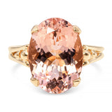 Vintage 14k Yellow Gold 5.67ct Peach Morganite Ring