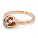 Antique 14k Yellow Gold Belcher Set .17ct Diamond Ring