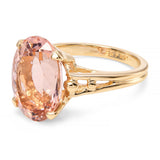 Vintage 14k Yellow Gold 5.67ct Peach Morganite Ring