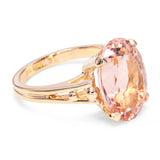 Vintage 14k Yellow Gold 5.67ct Peach Morganite Ring