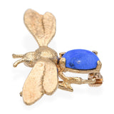 14k Yellow Gold Dyed Howlite Bumblebee Brooch Pin