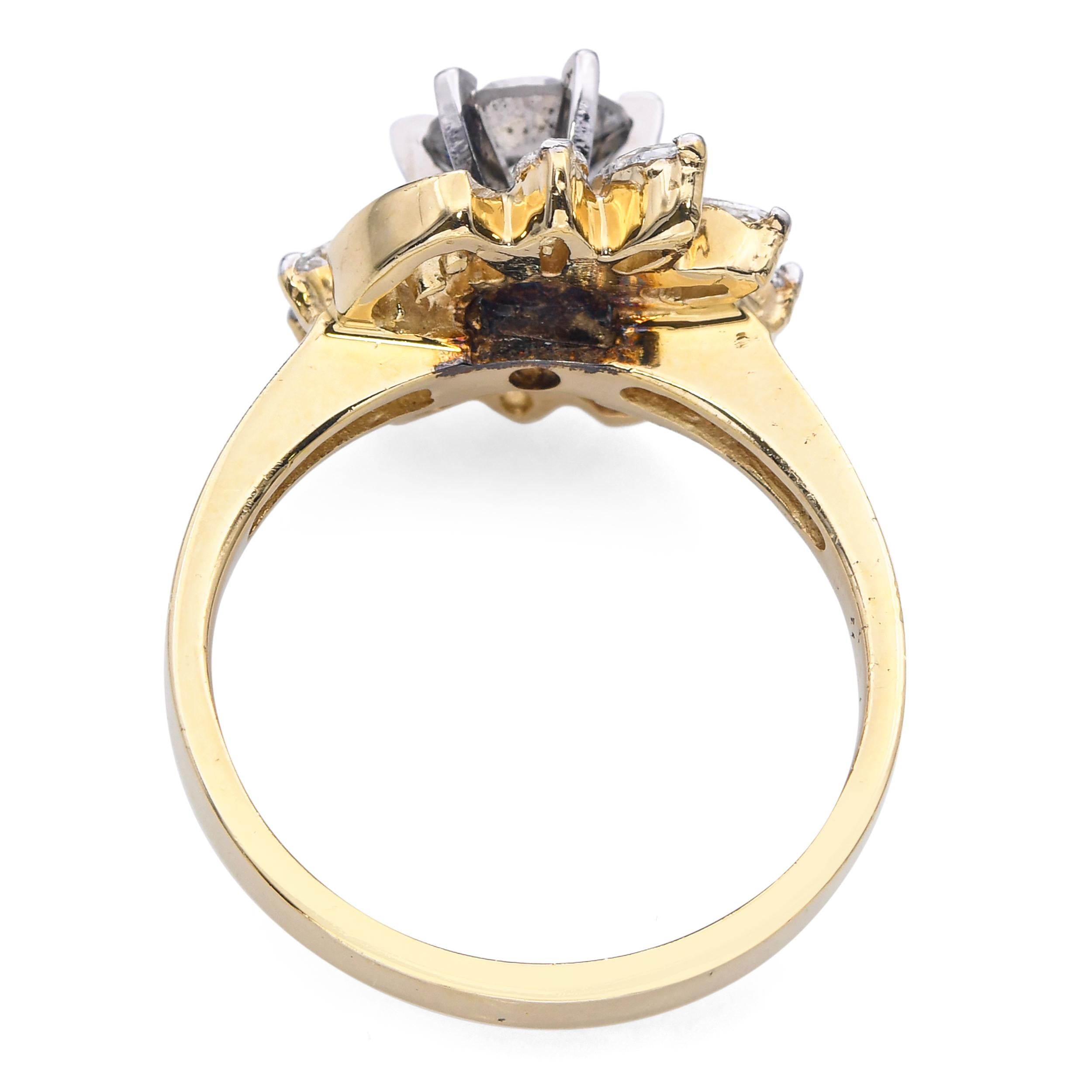 Vintage 14k Yellow Gold 1.32tcw Diamond Ring