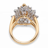 Oscar Heyman 18k Yellow Gold & Platinum Marquise Diamond Cluster Cocktail Ring