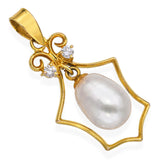 Vintage 14k Diamond and Pearl Pendant
