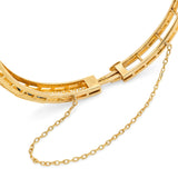 14k Yellow Gold Sapphire Hinge Bangle Bracelet
