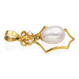 Vintage 14k Diamond and Pearl Pendant