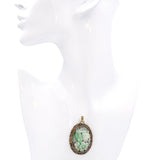 Vintage Silver Jadeite Carving and Enamel Pendant