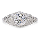 Vintage 14K White Gold Diamond Engagement Ring