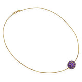 Vintage 14k Yellow Gold 6.01ct Amethyst Slide Sphere Pendant Necklace