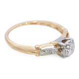 Vintage Jabel 14k Yellow Gold and Platinum .27ctw Diamond Engagement Ring