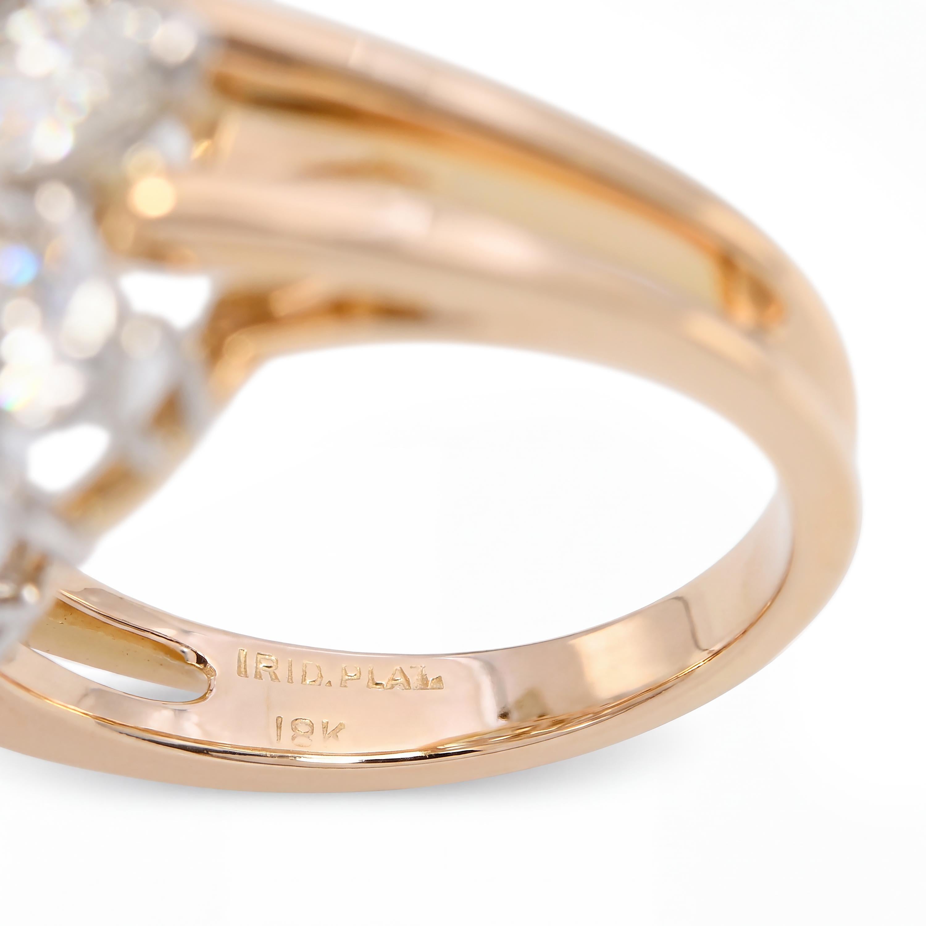 Oscar Heyman 18k Yellow Gold & Platinum Marquise Diamond Cluster Cocktail Ring