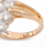 Oscar Heyman 18k Yellow Gold & Platinum Marquise Diamond Cluster Cocktail Ring