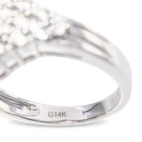 14k White Gold Rubellite Tourmaline and Diamond Pave Ring