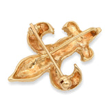 Vintage Yellow Gold Fleur De Lis Brooch Pendant