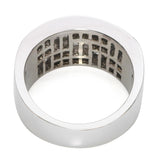 Vintage 18k White Gold Diamond 2.80tcw Diamond Geometric Band Ring