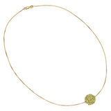 Vintage 14k Yellow Gold 6.01ct Peridot Slide Sphere Pendant Necklace