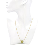 Vintage 14k Yellow Gold 6.01ct Peridot Slide Sphere Pendant Necklace