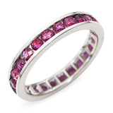 Vintage 14k White Gold 0.78tcw Ruby Eternity Band