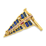 Vintage 14k Yellow Gold & Platinum Royal Thames Yacht Club Brooch