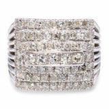 Vintage White Gold Diamond Geometric Dome Cocktail Ring