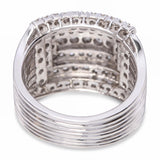 Vintage White Gold Diamond Geometric Dome Cocktail Ring