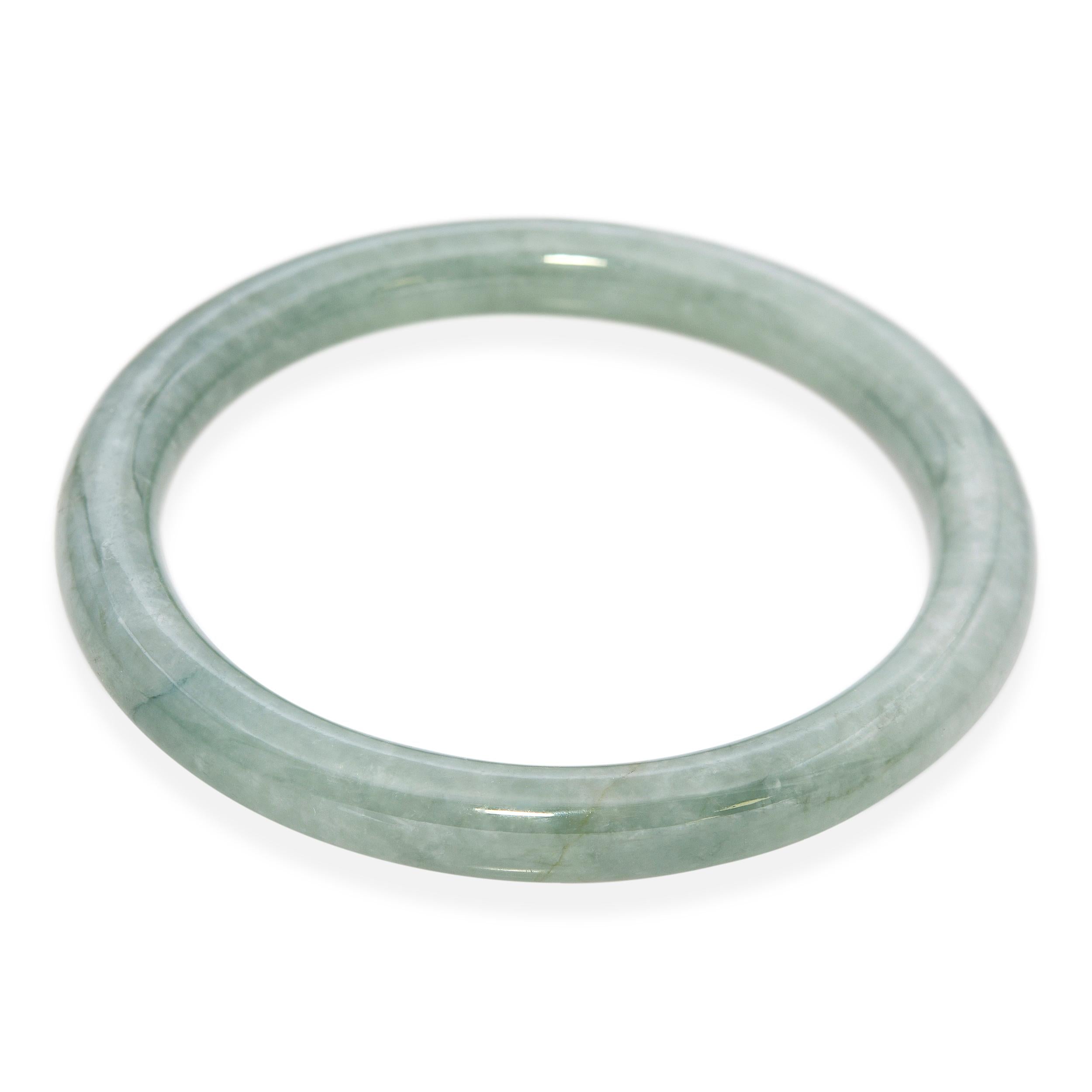 Vintage GIA Grade A Green Jadeite Jade Bangle Bracelet