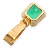 Vintage 18k Yellow Gold Colombian Emerald Pendant