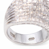 Vintage White Gold Diamond Geometric Dome Cocktail Ring
