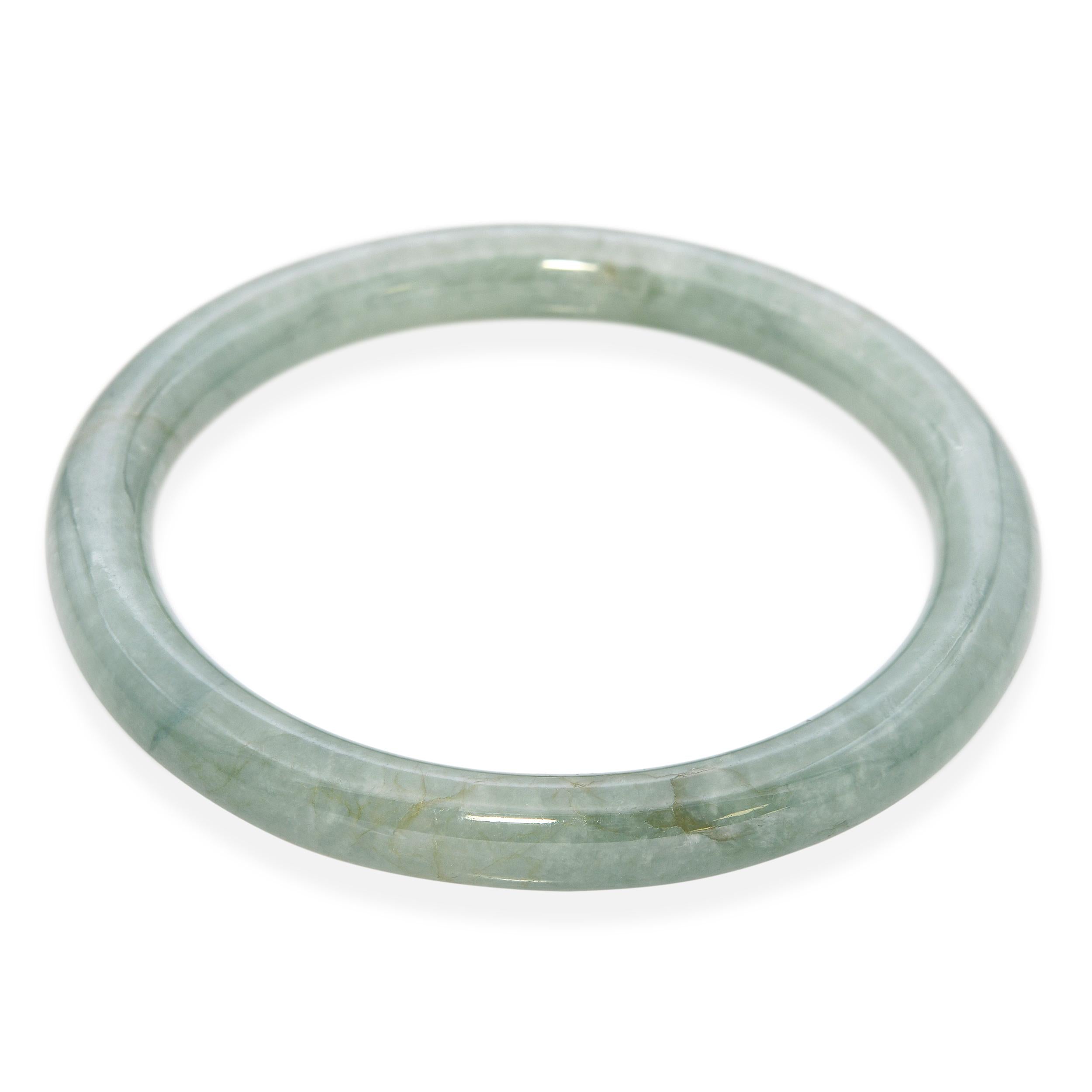 Vintage GIA Grade A Green Jadeite Jade Bangle Bracelet