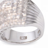 Vintage White Gold Diamond Geometric Dome Cocktail Ring
