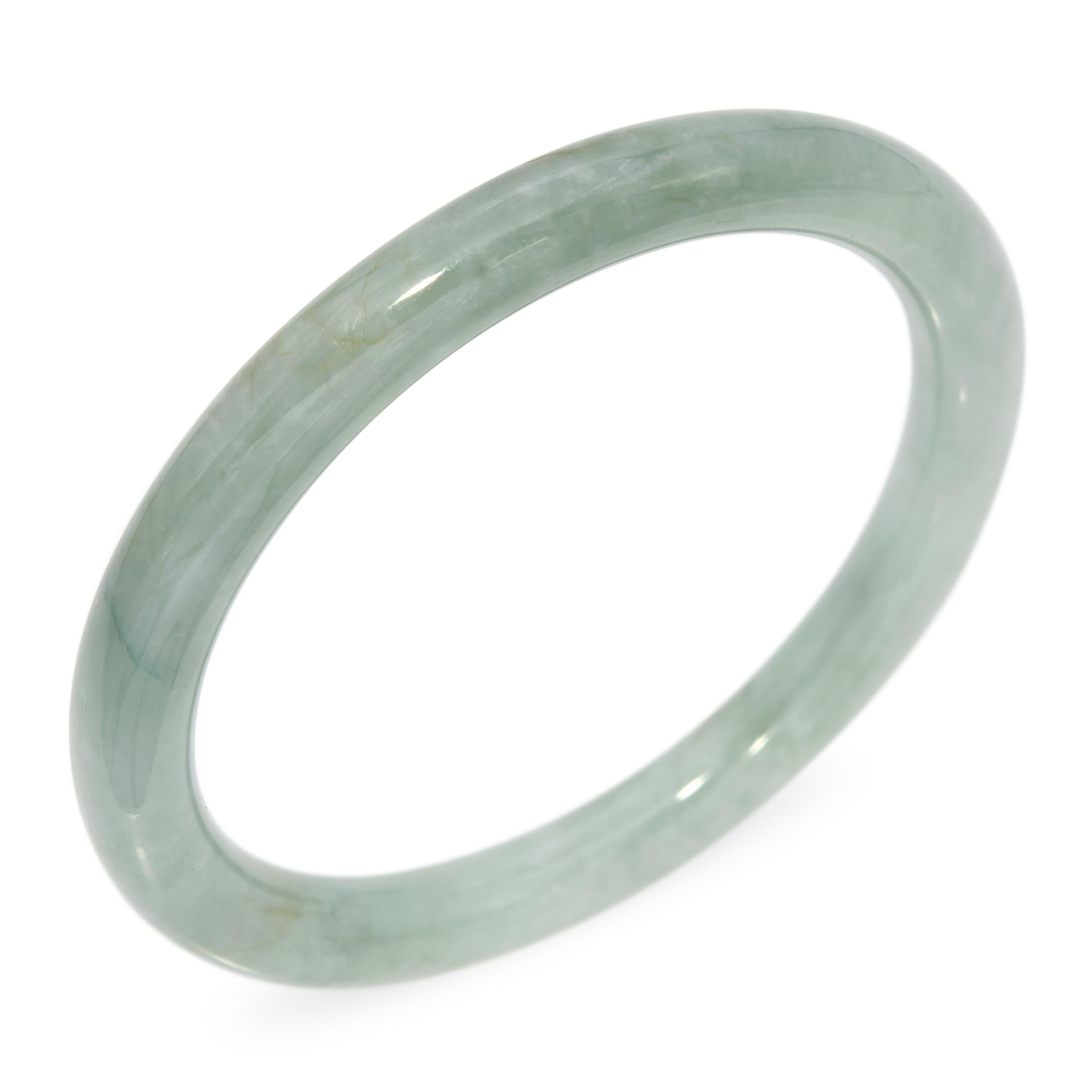 Vintage GIA Grade A Green Jadeite Jade Bangle Bracelet