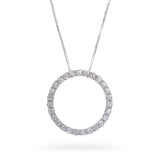 18k White Gold 2.56tcw Diamond Eternity Pendant Necklace