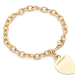 Vintage Tiffany & Co. 18k Yellow Gold Heart Lock Link Bracelet