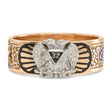 Vintage 14k Rose Gold 32 Degree Masonic Cigar Band Ring