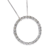 18k White Gold 2.56tcw Diamond Eternity Pendant Necklace