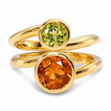 Angela Cummings 18k Yellow Gold Peridot and Citrine Stacking Twist Rings