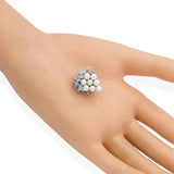 Vintage 14k White Gold Diamond and Pearl Grape Clasp