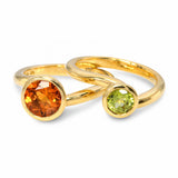 Angela Cummings 18k Yellow Gold Peridot and Citrine Stacking Twist Rings