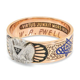 Vintage 14k Rose Gold 32 Degree Masonic Cigar Band Ring