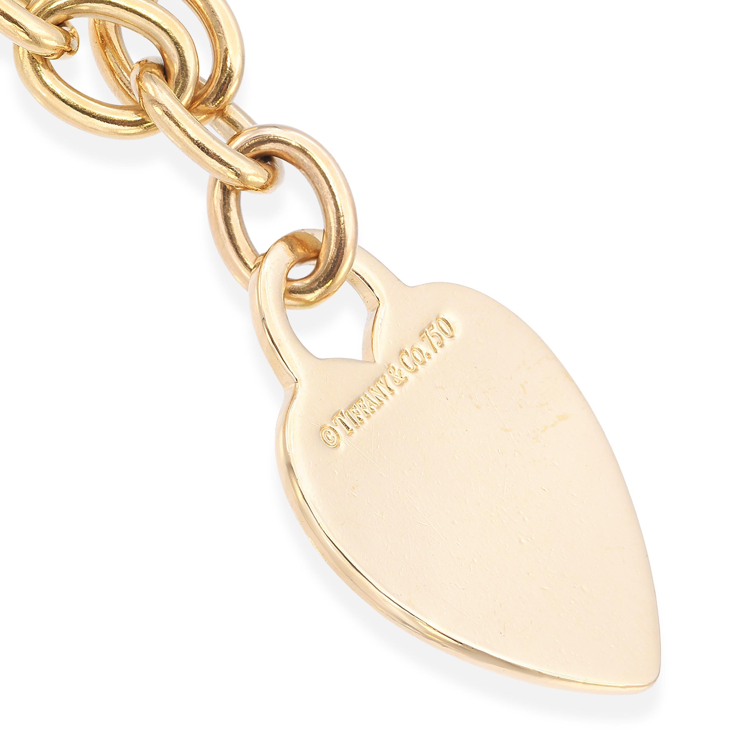 Vintage Tiffany & Co. 18k Yellow Gold Heart Lock Link Bracelet