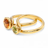Angela Cummings 18k Yellow Gold Peridot and Citrine Stacking Twist Rings
